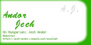 andor jech business card
